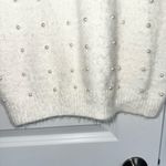 Pink Lily Small Ivory White Embellished Pearl Sweater Holiday Winter Mini Dress Photo 5