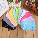Fashion Seamless Heel Colorful Low Cut Socks 5pc Pack Casual High Quality Blue Photo 4
