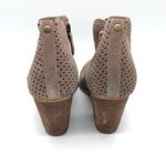 Susina Ankle Boots Booties Suede Leather Laser Cut Zipper Block Heel Beige 9.5 Photo 3