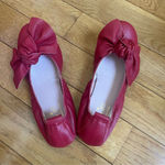 FERCA 81 Italian Leather Red Bow Ballet Flats Shoes Size 38 New Photo 4