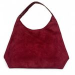 Elegant Burgundy Suede Hobo Bag Red Photo 2