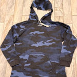 PINK - Victoria's Secret  women's large blue camo THICK Warm fleece-lined hoodie Photo 0