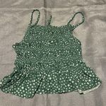Moa Moa  Green Smocked Peplum Camisole Photo 1