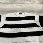 ZARA Striped Cropped Distressed Boxy Oversized Sweater Photo 7