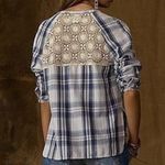 Denim & Supply  Ralph Lauren plaid shirt with a lace yoke XL Photo 1