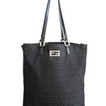 Fendi Women’s Vintage 2005 Zucchino FF Top Handle Canvas Black Silver Tote Purse Photo 0