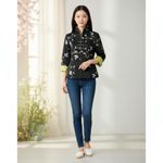 Shanghai Soho Oriental 100% Silk Asian Jacket 3D Sakura floral embroidered Sz M Black Size M Photo 11