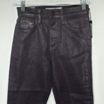 joe's jeans High Rise Skinny Ankle Jeans 23 Plum Coated Metallic Stretch Purple Photo 1