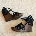 Dollhouse Keefe Black Lattice Wedge Ankle Strap Sandals Size 8 Photo 5