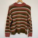 Madewell  Wool Blend Redmond Mockneck Pocket Sweater In Stripe Size Large Fall Photo 1