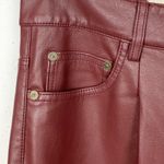 Anthropologie  Pilcro The Breaker Faux Leather Pants Burgundy Red Crop Size 28 Photo 10