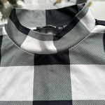 SheIn Buffalo Plaid Mock Neck Short Sleeve Crop Top in Black/White - Size Small Photo 8
