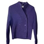 CRAZY HORSE Vintage size M 100% wool purple double breasted cardigan. Photo 0
