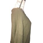 Zenana Outfitters Waffle Sweater Distressed Green Large Photo 2