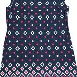 Liz Claiborne  Diamond Print Career Dress‎ Work Office Casual Navy Pink S Photo 5