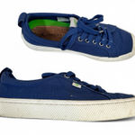 Cariama Blue Canvas Lace Up Sneakers Womens 8.5 Casual Classic Comfort Shoes Photo 1