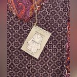 NWT World Market Size L/XL Bohemian V Neck Paisley Mixed Pattern Dress Red Size L Photo 2