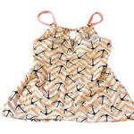 Women's Tankini Pink Stripe Nautical Anchors Top Swimsuit Size Large EUC #2294 Photo 0