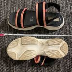 Coral blue platform black and pink sandals Size 8 Photo 5