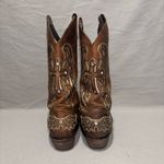 Sergal Womens Cutout Sequin Cross and Angel Wings Western Pull on Brown Boots 9 Photo 4