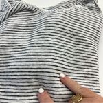 Sundance  Black‎ White Stripe Long Sleeve Linen Top Medium Crochet Neckline *FLAW Photo 7