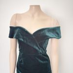 Bardot [] Emerald Green Velvet Off The Shoulder Bella Sheath Midi Dress Small 6 Photo 3