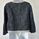 Elie Tahari Linen Blend Shaggy Flounce Sleeve Blazer Jacket Blue Sz: M Photo 1