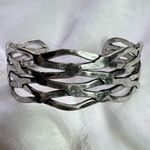 Lucky Brand Silver Tone Modern Metallics Twisted Open Cuff Bracelet Photo 2