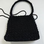 Vintage 90's Black Small Beaded Crochet Purse Crossbody Bag Retro Old Money Boho Photo 1