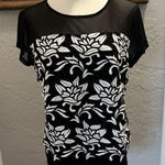 INC Petite Medium Top Layered Embroider Cap Sleeve Artsy Cottage Boho Business Photo 0