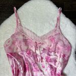 Morgan Taylor Intimates Pink Floral Rose Satin Lace Lingerie Nightie Slip Dress Photo 1