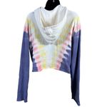 Wildfox Cropped Partial Zip Hadley Hoodie Tie Dye in Edelweiss Wash Photo 7