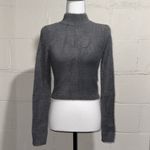 Hollister Charcoal Grey Fuzzy Cropped Sweater Size Small Photo 0