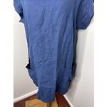 Bryn Walker  Blue Linen Short Sleeve Shift Dress Lagenlook Medium M Photo 6