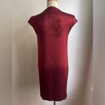 Manila Grace Silk Stretch Velvet Floral Dress Red Burgundy Made in Italy Medium Photo 3
