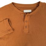 Everlane Waffle Knit Shirt Womens Medium Rust Brown Cotton Henley Long Sleeve Photo 1