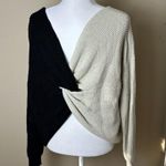 Elan Two Tone Low Back Crossover V Neck Sweater Size Medium Photo 3