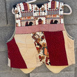 Vintage cottage core Handmade Quilted Farmhouse Vest M Beige Red Size M Photo 1