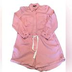 1. State  Long Sleeve Utility Drawstring Pink Preppy Romper M Spring Anthropologie Photo 0