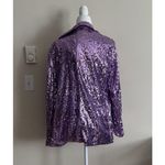 Kancy Kole Womens XL All Over Sequin Blazer Jacket Purple Holiday Party Photo 4