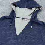 Soft Surroundings  Sweater Navy Blue My Weekender Hoodie V Cotton Size M Photo 2