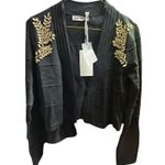Grace Karin  sparkly black rhinestone cropped cardigan Size Small Photo 0