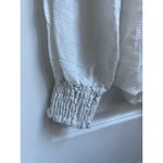 Reformation Womens White Smocked Turtle Neck Long Sleeve Blouse Photo 4