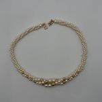 VTG Napier Women Double Faux Elegant Pearl and Gold Beaded Necklace Quiet Luxury White Photo 1