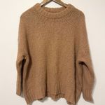Aerie  Oversized Crewneck Sweater Size Small Brown Tan Wool Blend Chunky Knit Photo 0