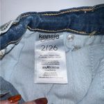 Kensie  Blue Jean Shorts with Distressed Hem and Relaxed Fit Photo 3