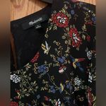 Madewell Sheer-Sleeve Ruffle Peplum Top Blouse in Black Finch Floral Size Large Photo 7