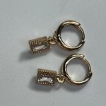 Swavorski Swarovski Crystal Hoop Earrings With Dangle Rectangular Photo 5