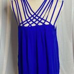 Torrid 81 NWT  Strappy Georgette Tank Size 00 Medium Electric Blue Photo 1