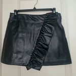 ZARA Faux Leather Skort in Black Photo 0